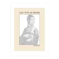Lady With An Ermine – Leonardo Da Vinci Ascii Art (Print Only)