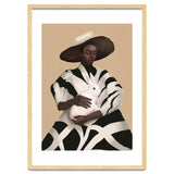 Woman In Stripes Holding A White Rabbit thumbnail