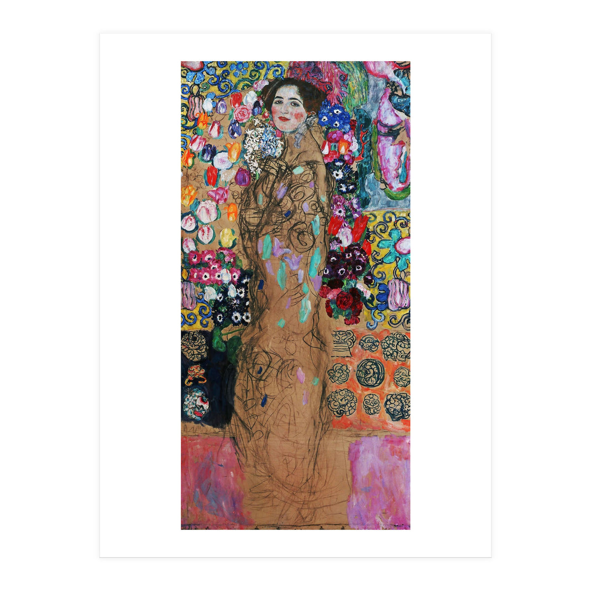 Gustav Klimt / 'Retrato de Maria Munk', 1917, Oil on canvas, 180 x 90 cm. (Print Only)