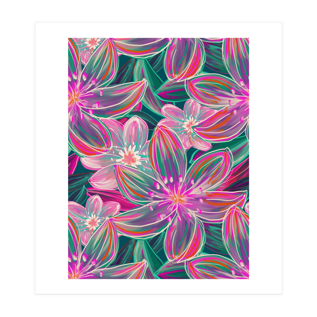 Fluo Bloom Purple & Emerald (Print Only)