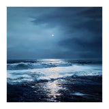 Midnight Seascape with Moonlight Reflecting (Print Only) thumbnail