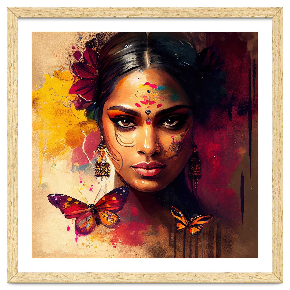 Golden Butterfly Hindu Portrait