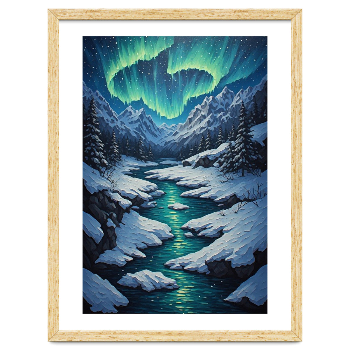 Ethereal Northern Lights: Arctic Winter Valley