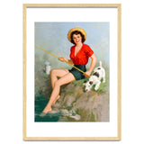 Pinup Girl Fishing With Her Dog thumbnail