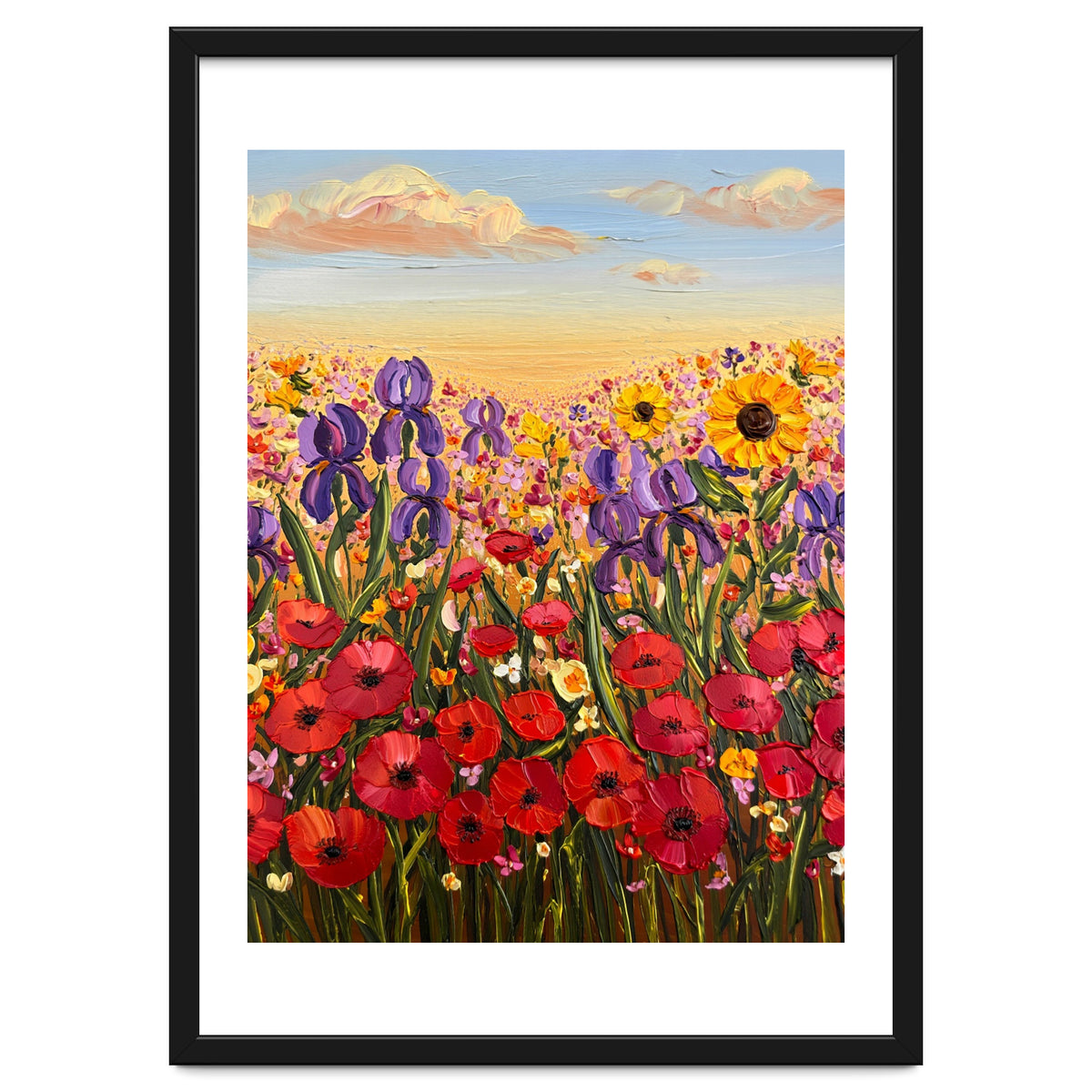 Vibrant Wildflower Field Oil Painting