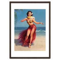 Pinup Girl In Hawaiian Costume