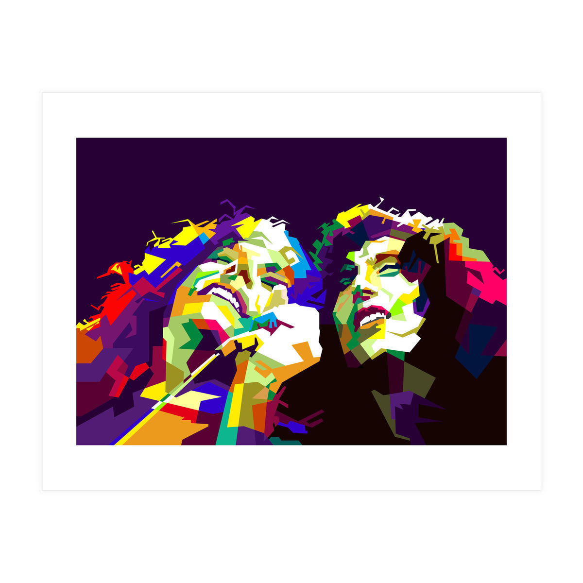 Robert Plant And Jimmy Page Pop Art WPAP (Print Only)