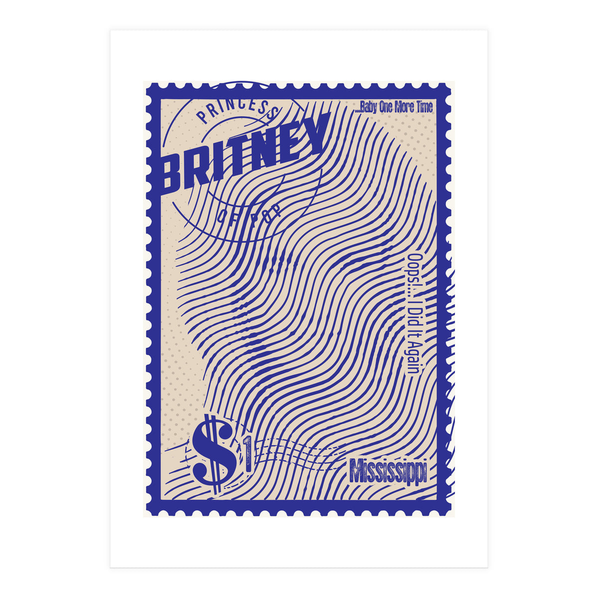 Britney Spears Stamps Art (Print Only)