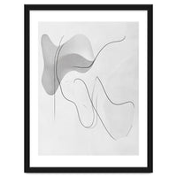 Abstract Black And White Flowing Lines And Shapes