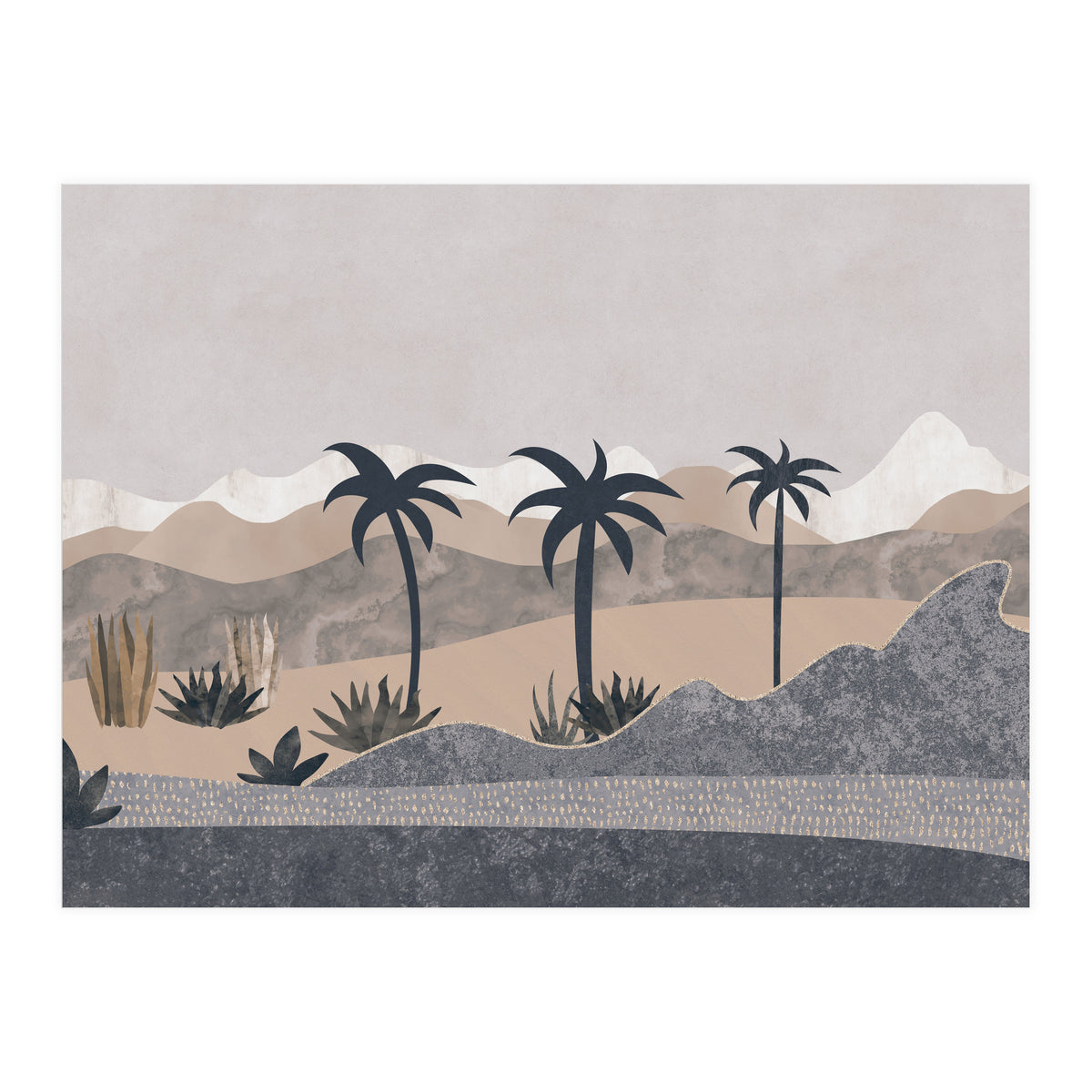 Abstract Landscape Palm Oasis (Print Only)