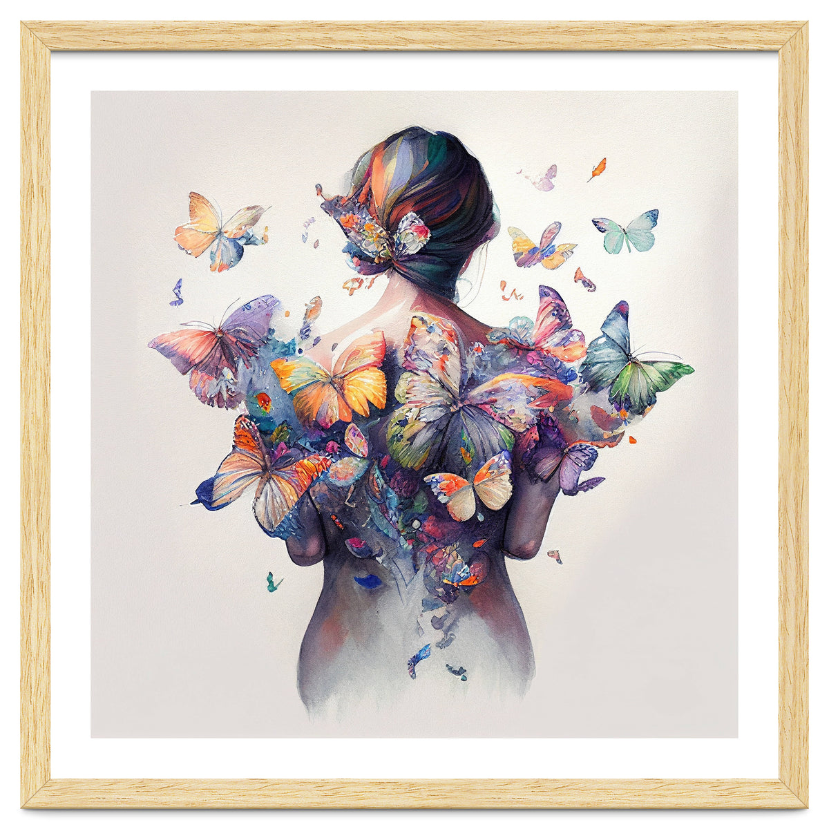 Watercolor Butterfly Embrace