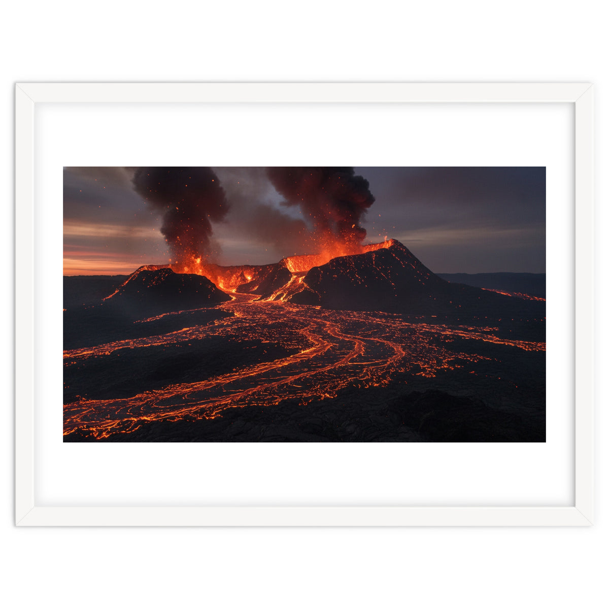 Volcanic Fury: Erupting Mountain Landscape
