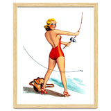 Pinup Girl Fishing On The Coast thumbnail