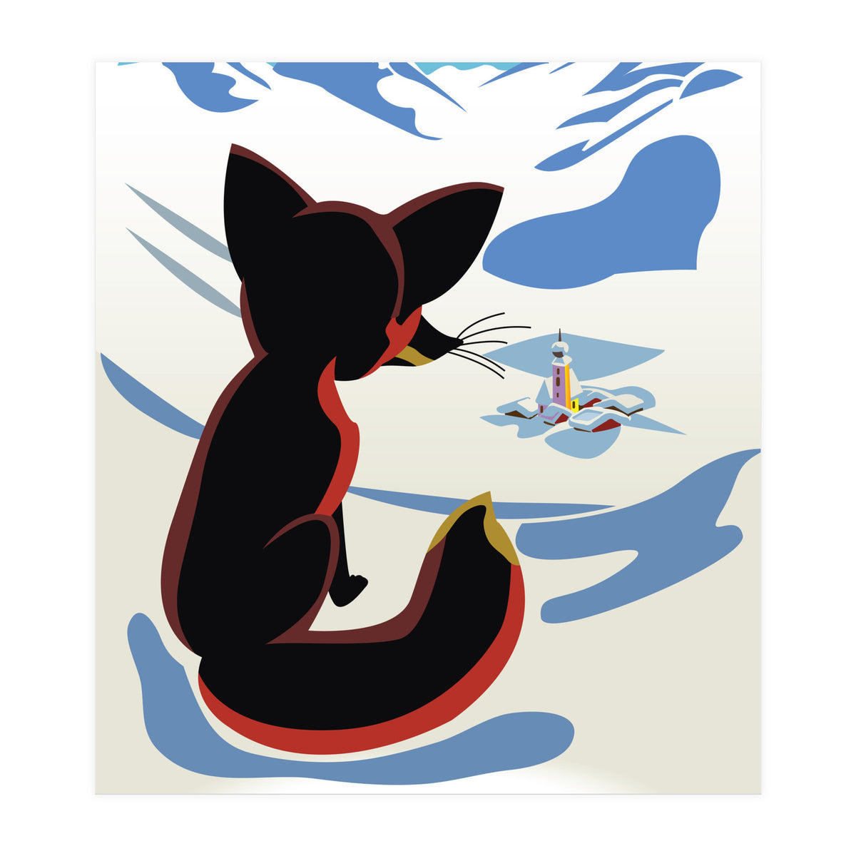 Austria Fox In The Snow (Print Only)