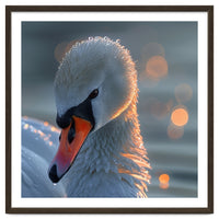 Close Up Of A Swan With Water Droplets