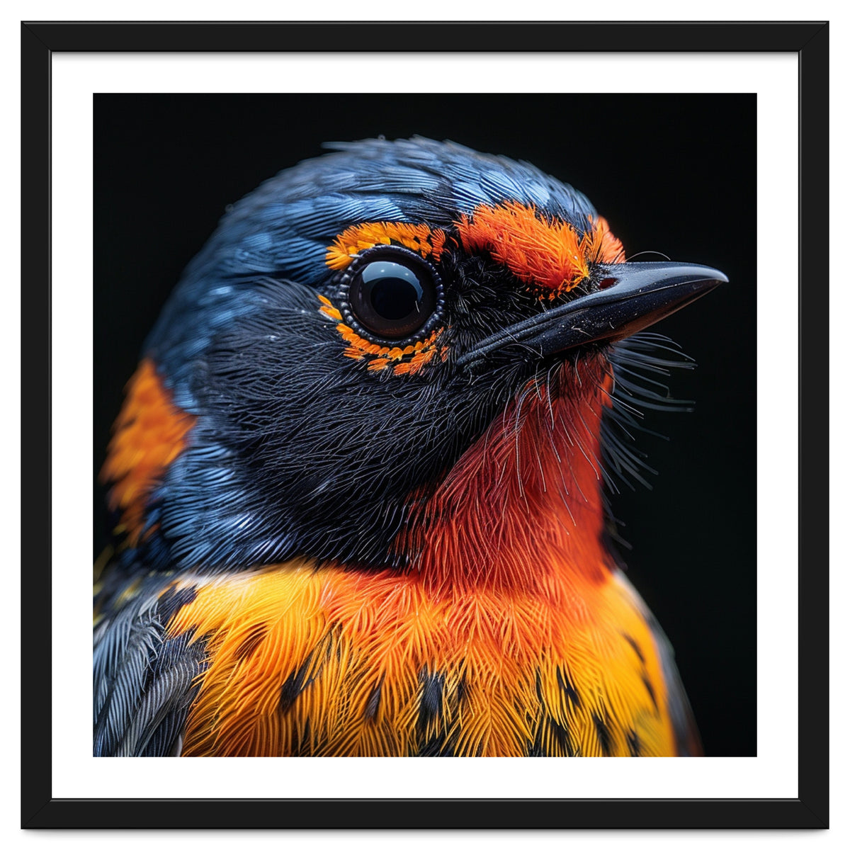 Vibrant Bird With Orange And Blue Plumage