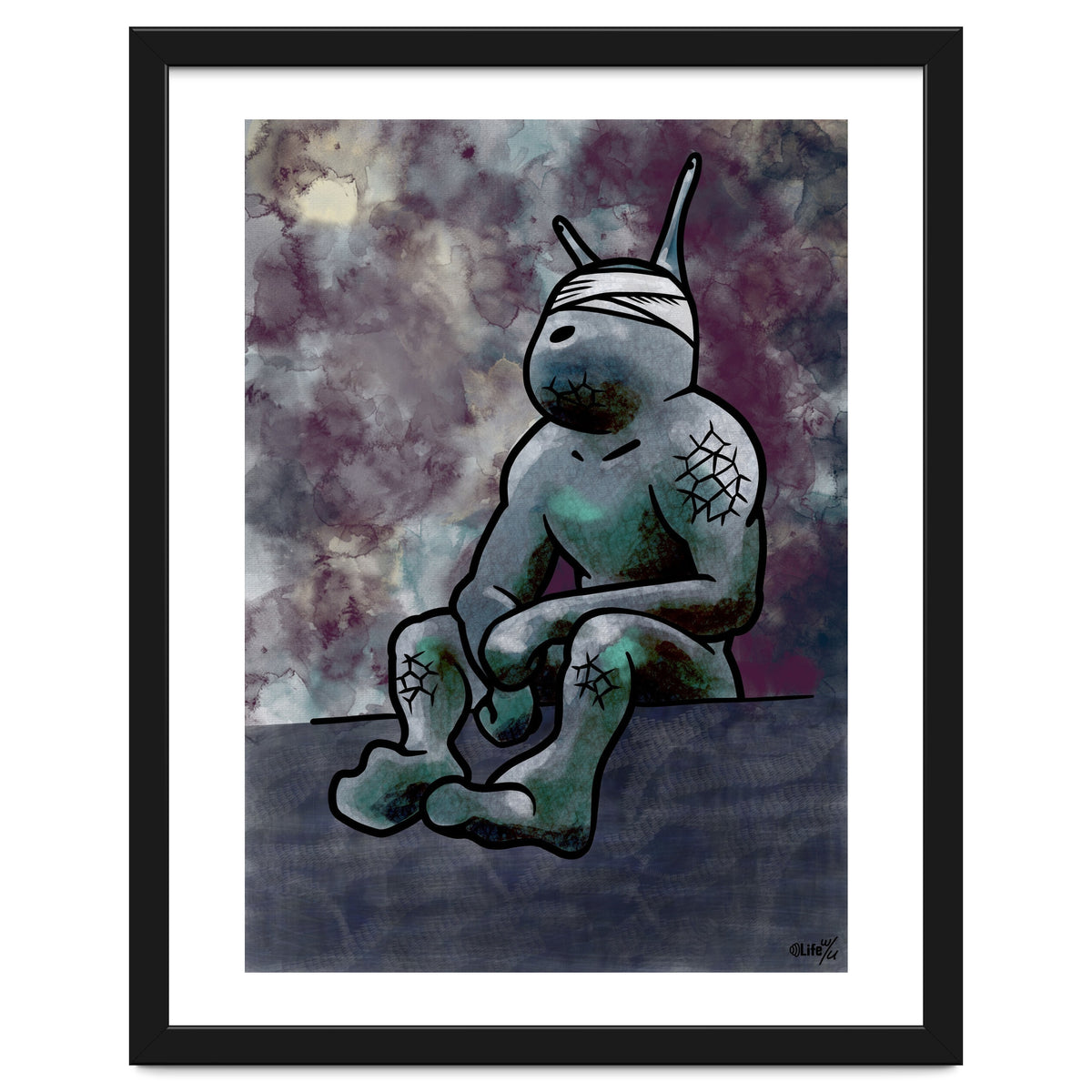 Sitting Sluggy (Lwuba 049 Meku Sitting Watercolor)