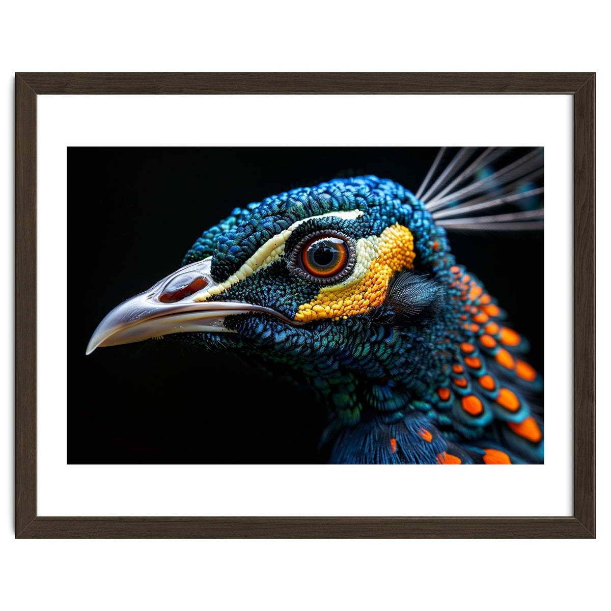 Close Up Of A Peacock Bird Head Eye