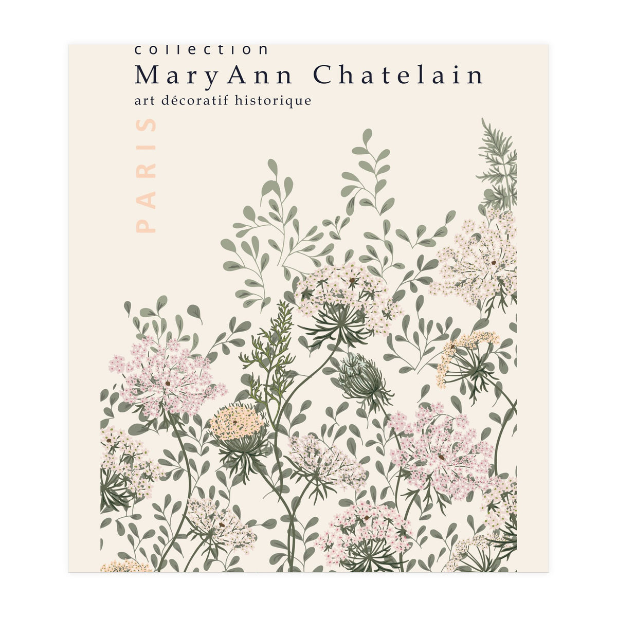 Historic decorative art Paris Queen Anne's lace (Print Only)