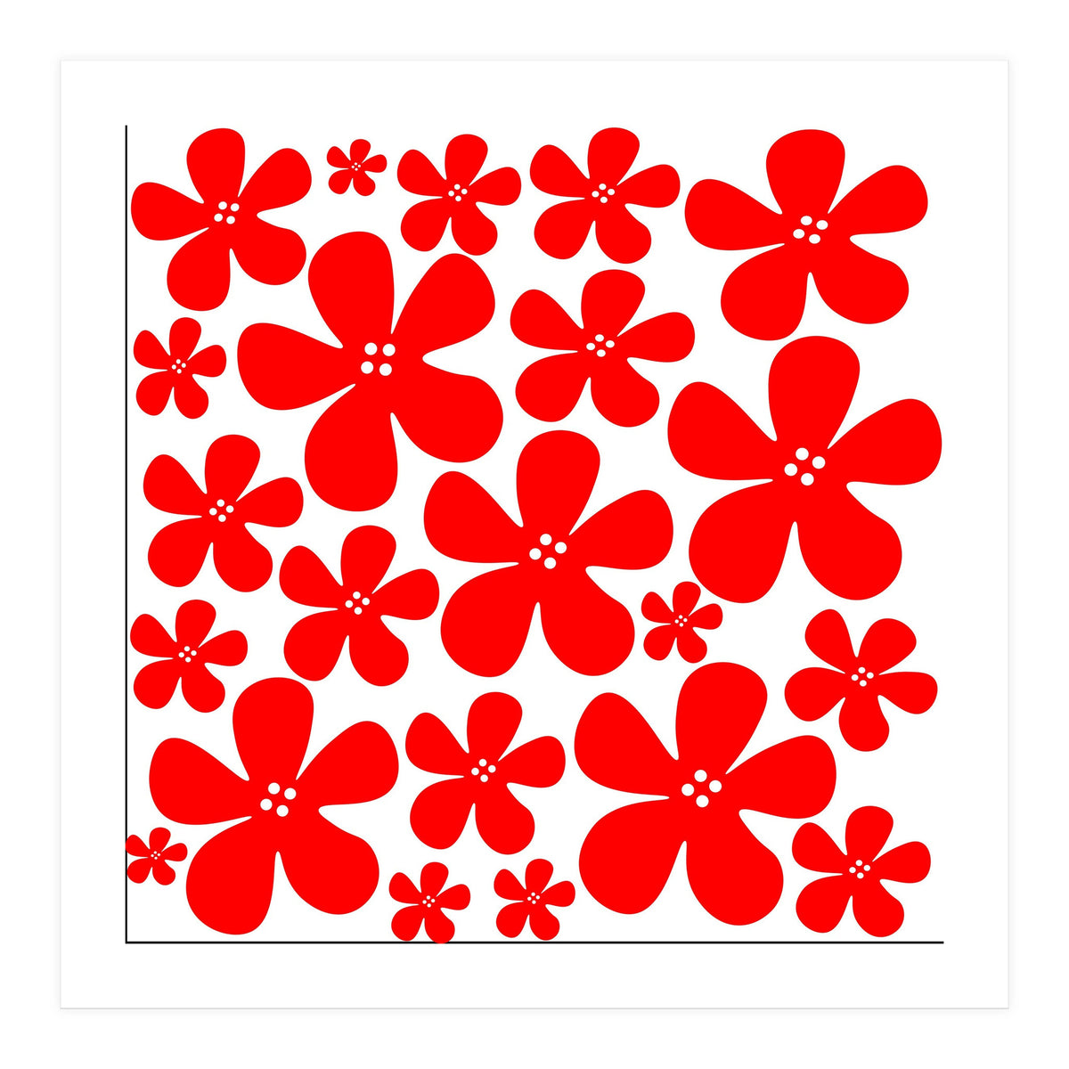 Red Flowers Pattern (Print Only)