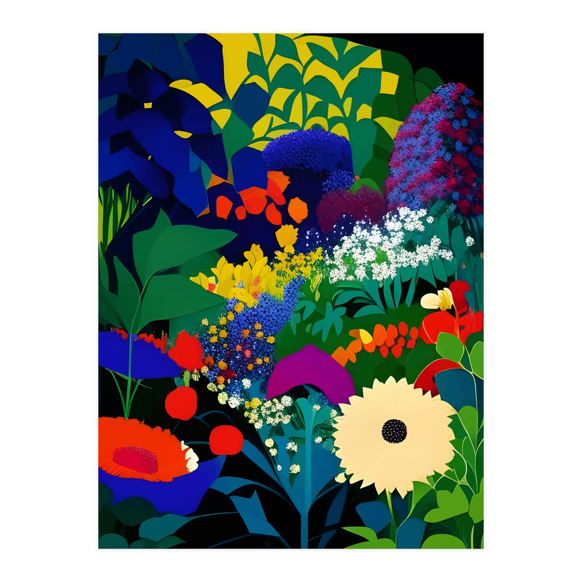 A Beautifully Dark Mind, Botanical Nature Jungle Garden, Eclectic Bohemian Vintage Plants Illustration (Print Only)