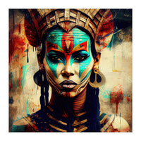 Armored Warrior Woman Portrait (Print Only)