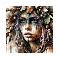 Autumn Leaf Druid Woman Portrait (Print Only)