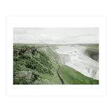 Tourists walking along the waterfall - Iceland (Print Only) thumbnail