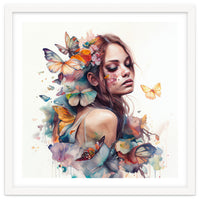 Butterfly Muse Watercolor Portrait