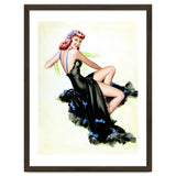 Pinup Girl Posing In Black Dress thumbnail