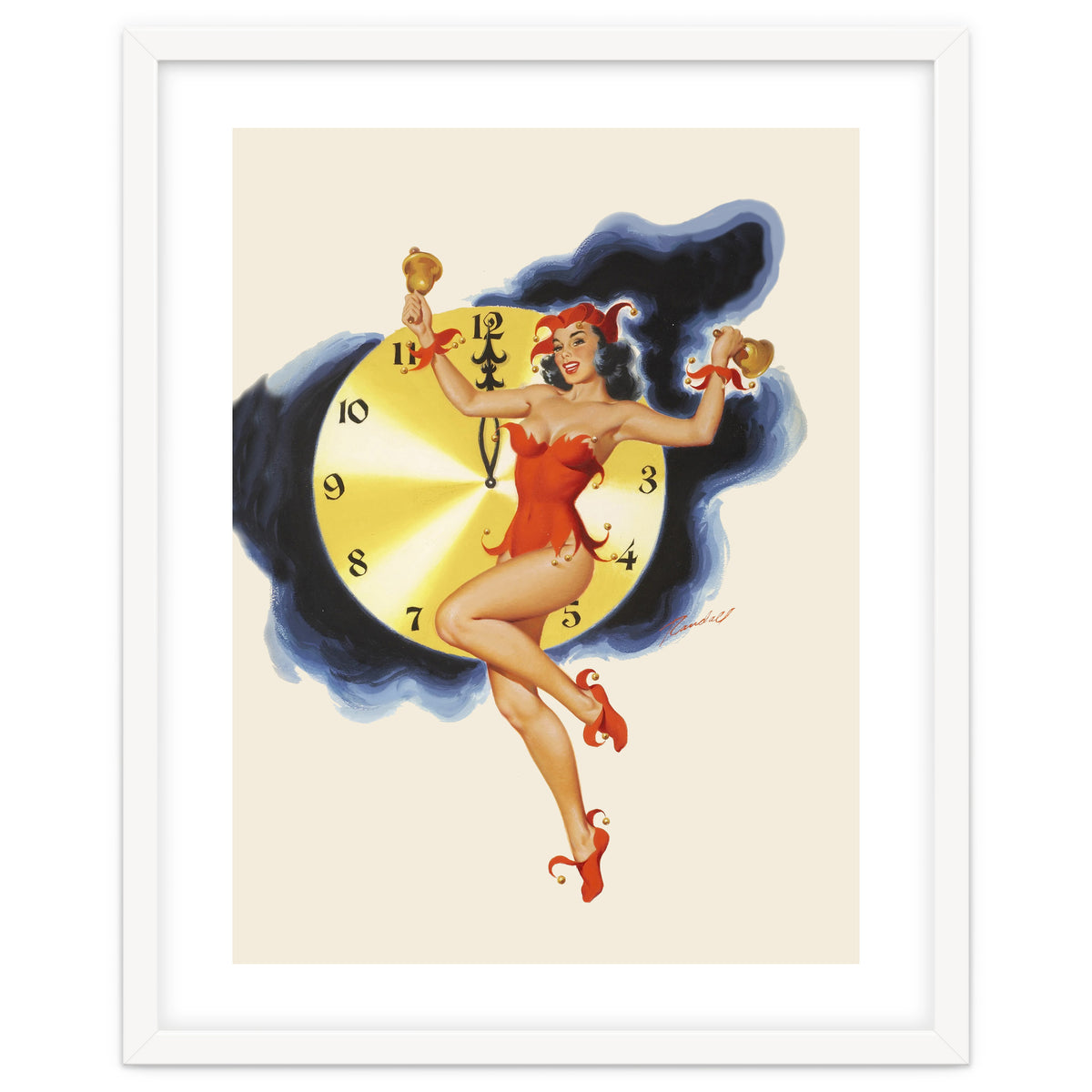 Pinup Girl Celebrating New Year