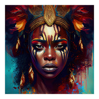 Powerful African Warrior Woman #3 (Print Only)