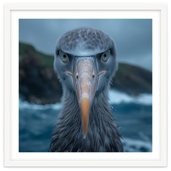 Majestic Albatross Facing Camera Over Ocean