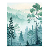 Ethereal Misty Pine Forest Watercolor Art (Print Only) thumbnail