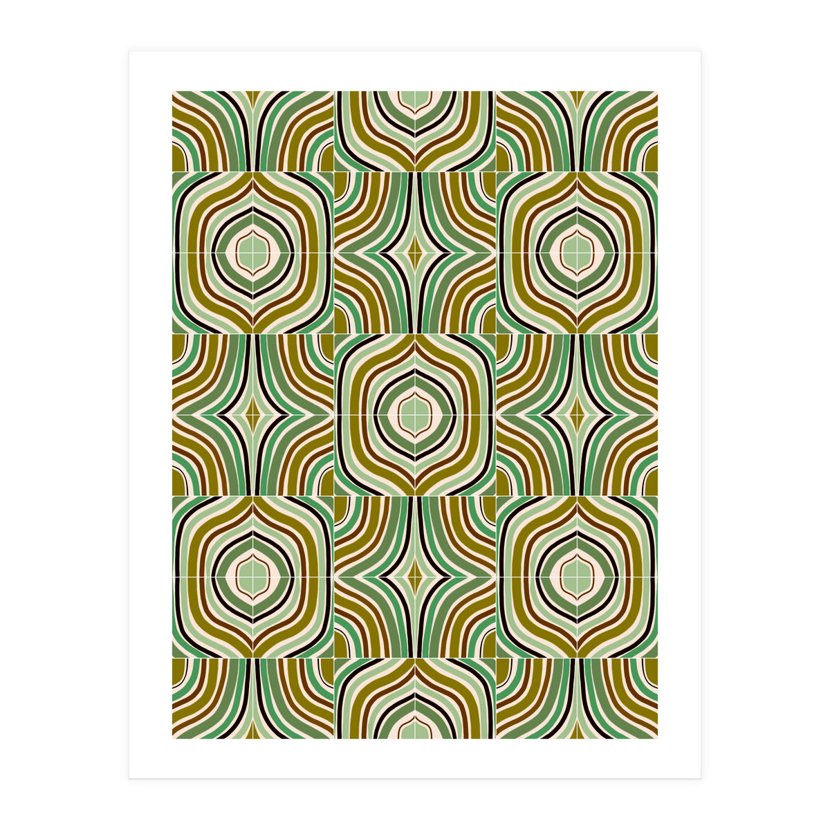 Jade Retro Rainbow Tiles (Print Only)