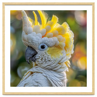 Yellow Crested Cockatoo Bird Close Up Portrait