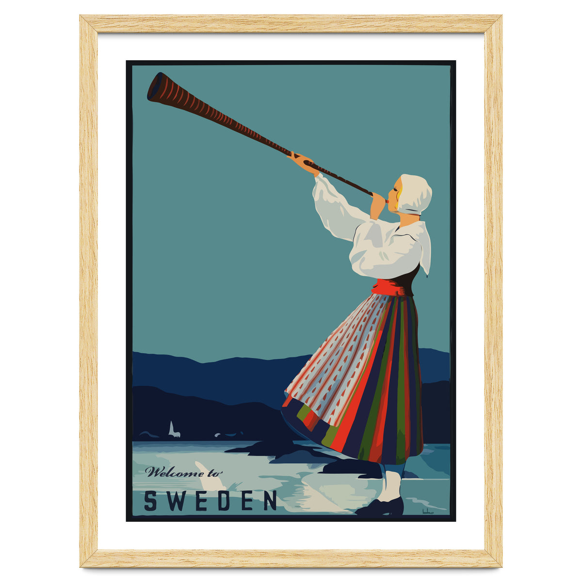 Sweden, Woman With Alp Horn