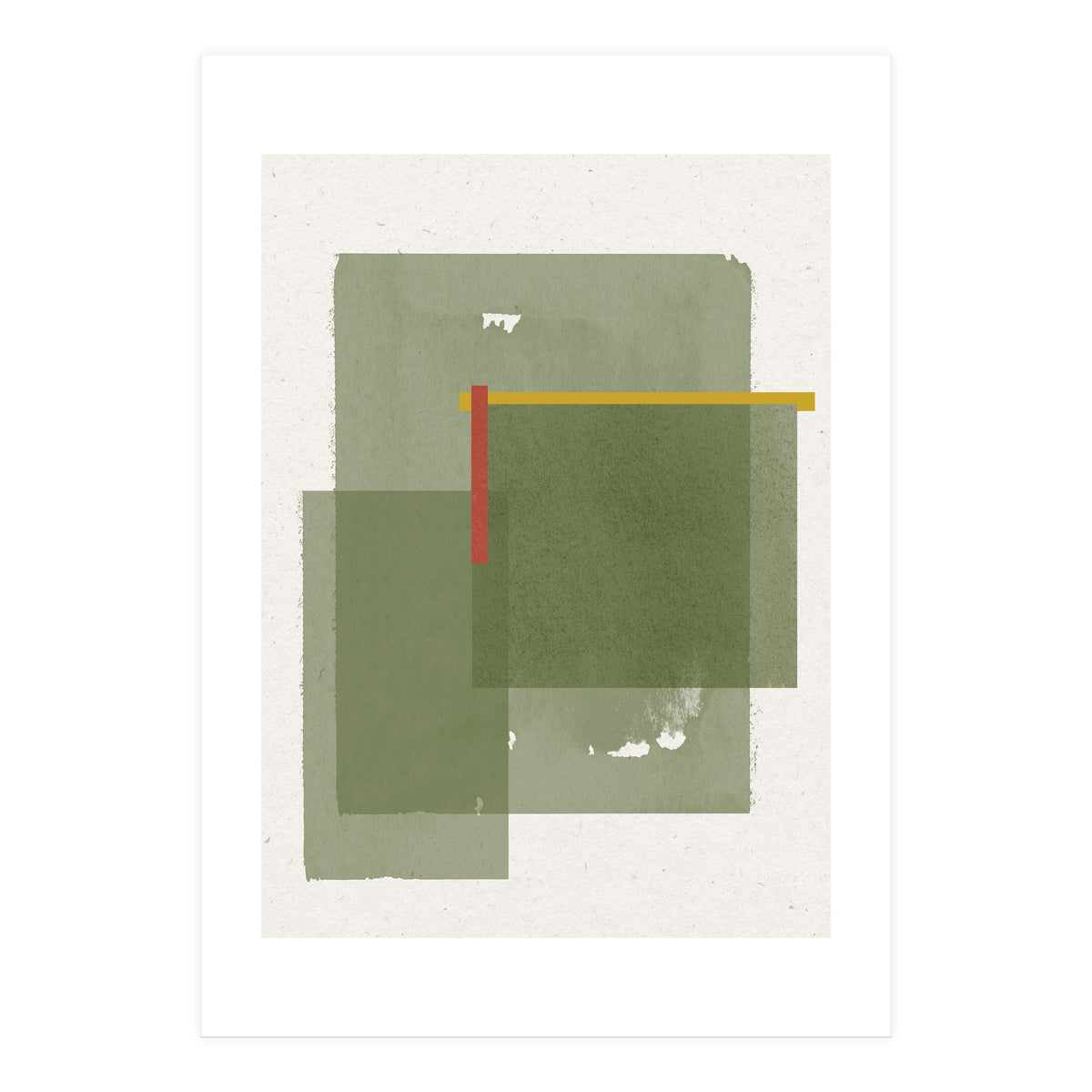 GREEN WATERCOLOR SHAPES NO.2 (Print Only)