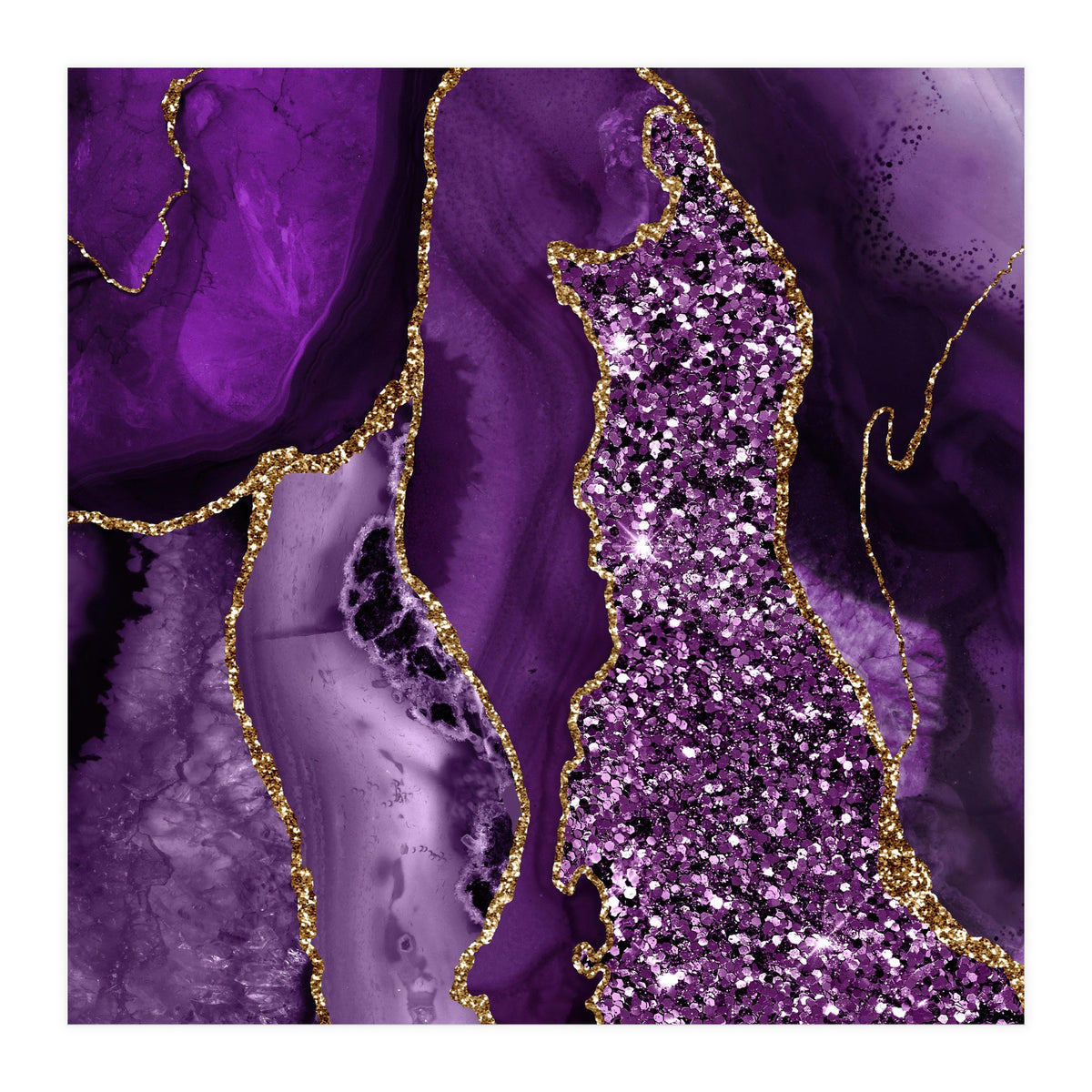 Agate Glitter Ocean Texture 04  (Print Only)