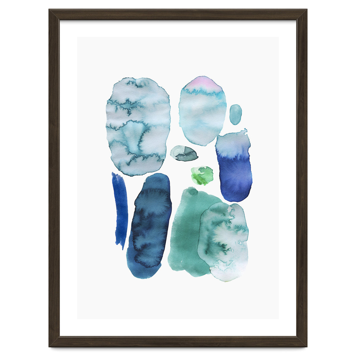 Watercolor Aqua Abstract Spots II