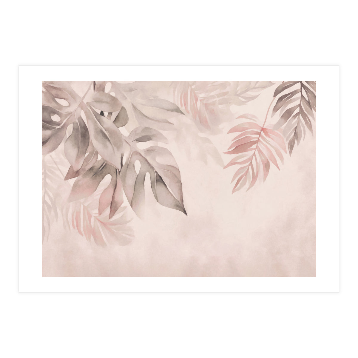 Gentle Leaf Tropical Whispers Watercolor Blush (Print Only)