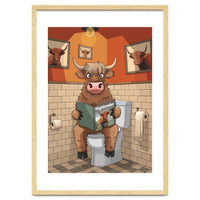 Highland Cow On The Toilet