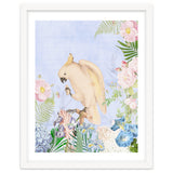 White Cockatoo In Flower Jungle thumbnail