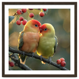 Two Lovebirds Sitting On A Branch thumbnail