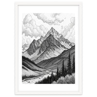 Majestic Alpine Mountain Range Sketch