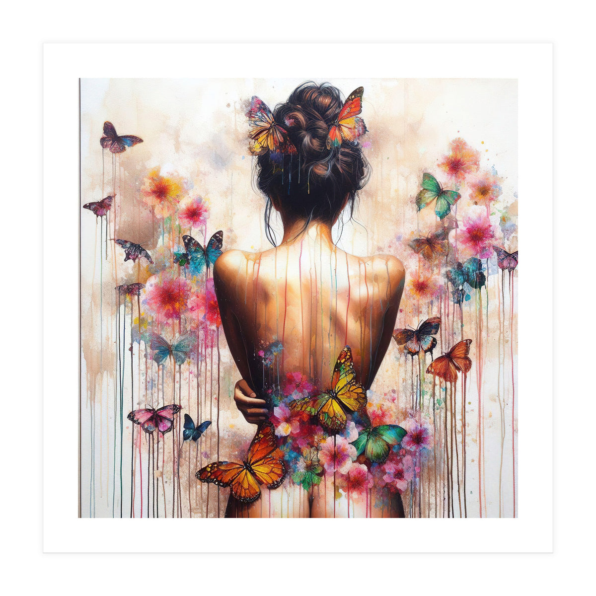 Butterfly Garden Back Portrait (Print Only)