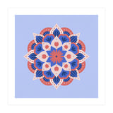 Mandala flower - blue and coral (Print Only) thumbnail