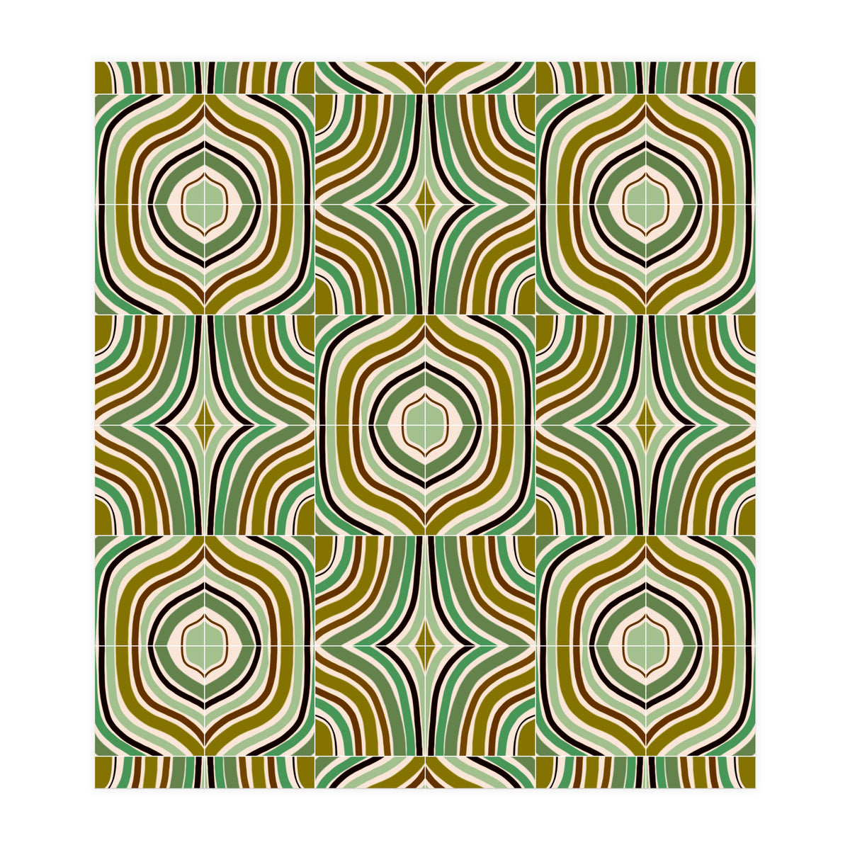 Jade Retro Rainbow Tiles (Print Only)