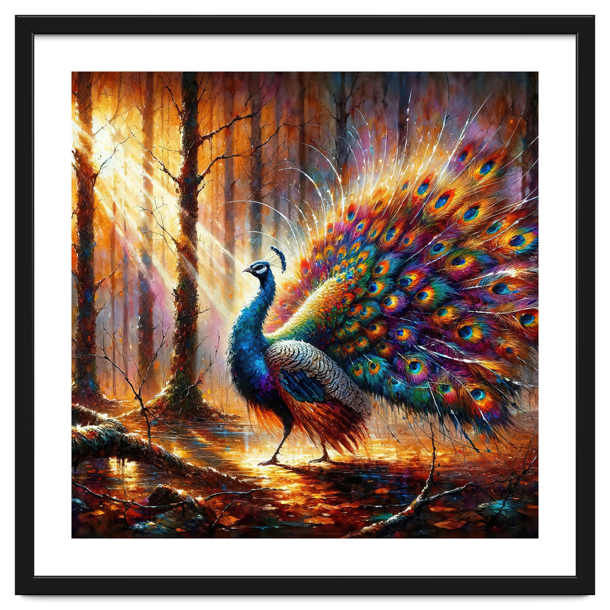 Majestic Peacock In Enchanted Forest