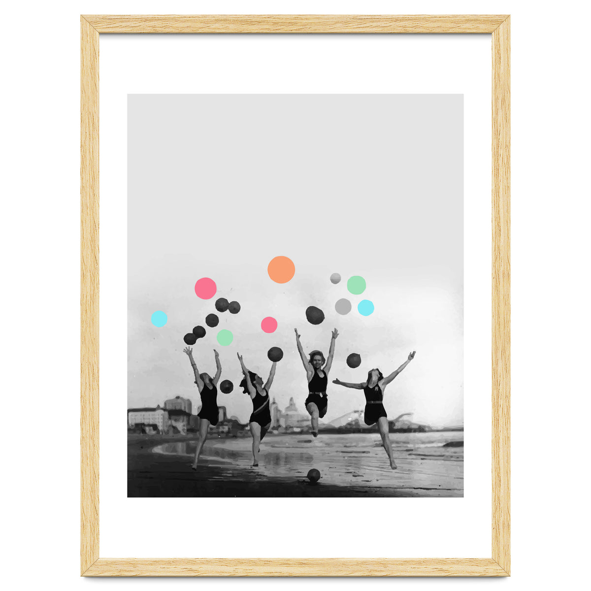 Vintage Women Black & White Photography Balloons Freedom Feminism Women's Rights Individuality